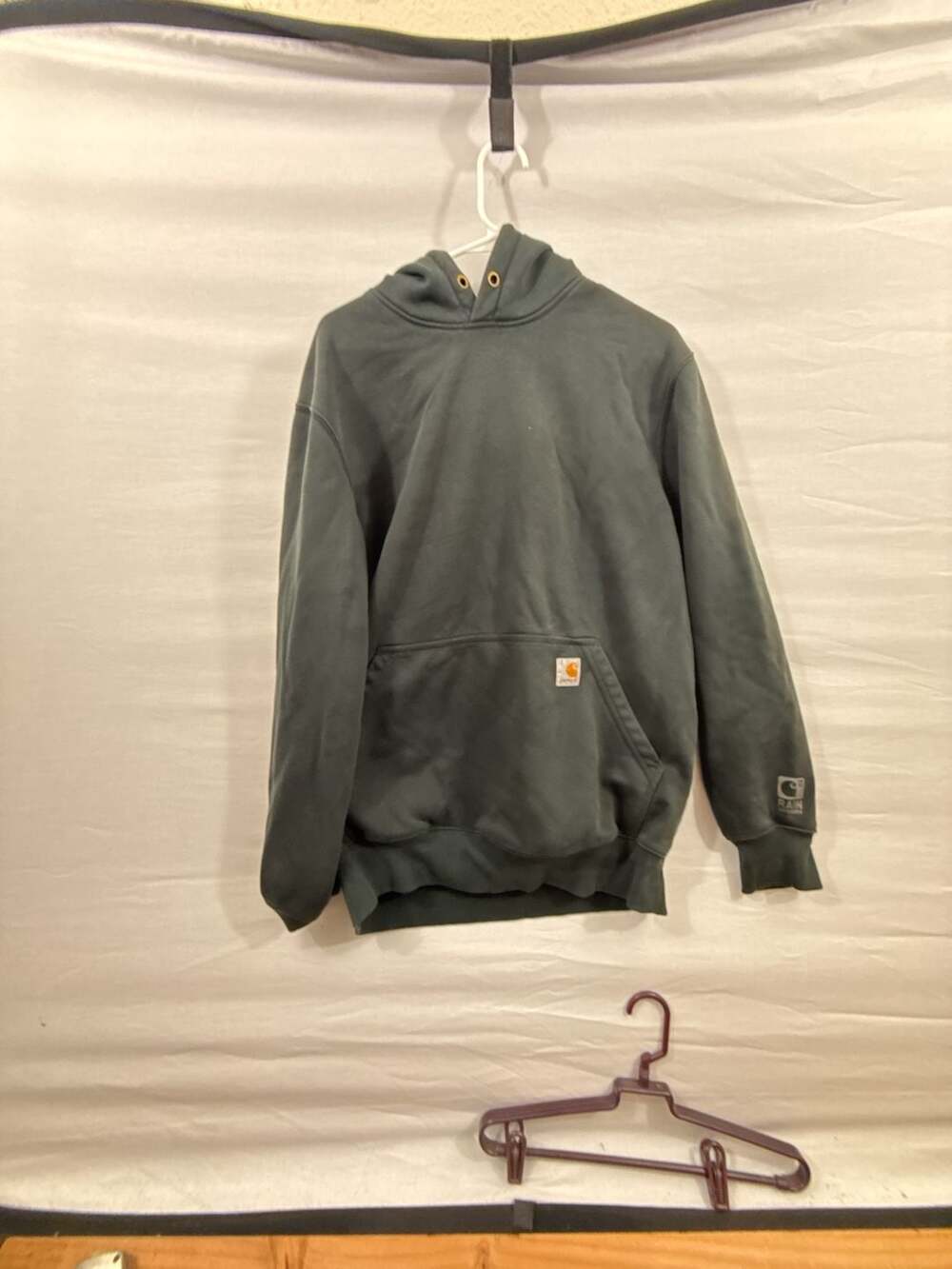 Carhartt Hoodie Size M Green Original Fit Rain Defender Pullover